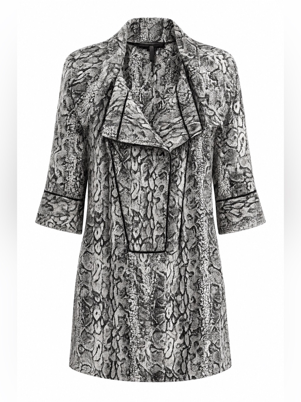 BCBGMaxazria 100% silk snakeskin layered collar shift dress, XXS